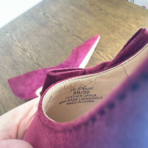 SOLE SOCIETY Red Burgundy‎ Suede Bow Pumps Woman’s 9 B - Picture 11 of 12